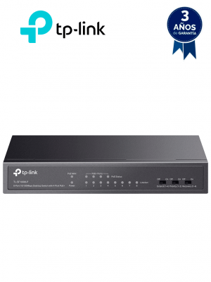 TP-LINK TL-SF1008LP - Switch PoE no administrable con 8 puertos Fast Ethernet, incluidos 4 puertos PoE AF. Ofrece un presupuesto PoE de hasta 41W y soporta modo extendido para conexiones de hasta 250m. - Image 1