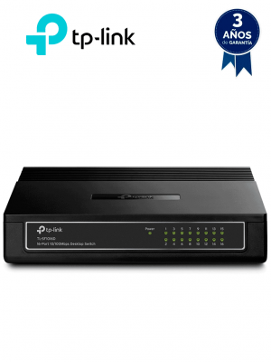 TP-LINK TL-SF1016D - Switch de escritorio con 16 puertos RJ45 Fast Ethernet, diseño en plástico y configuración Plug and Play. - Image 1