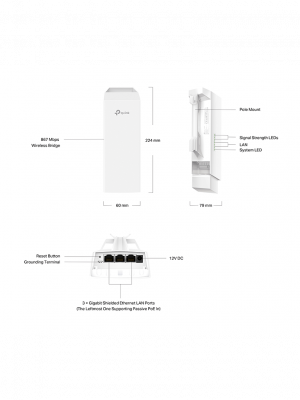 EAP215-Bridge KIT Nuevo Punto de acceso Wi-Fi Exterior Bridge Omada de 5Km de alcance - Image 4