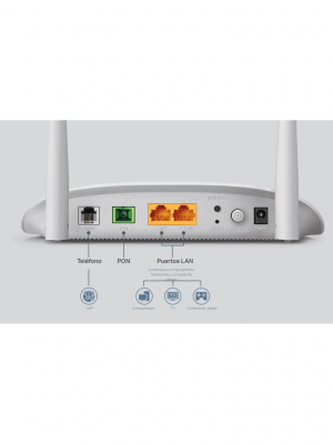 TP-LINK - XN020-G3v - Router GPON VoIP Gigabit inalámbrico N de 300 Mbps en frecuencia de 2.4 GHz. 1 puerto GPON SC-APC, 2 puertos LAN (1 Gigabit Ethernet, 1 Fast Ethernet) y 1 puerto POTS (FXS). Compatible con AgiNet Config y AgiNet ASC - Image 2