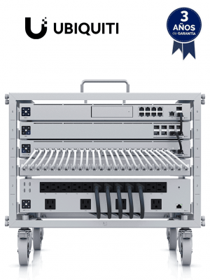 UBIQUITI U-RACK-6U-TL - Mini Rack abierto con ruedas, 6U, Patchpanel de 24 puertos Gigabit, Bloqueo de Ruedas, Capacidad de carga 35Kg, Toolless: Ensamble sin herramienta - Image 1