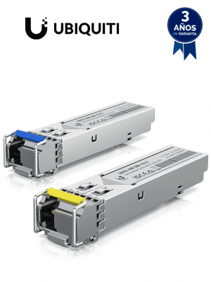 UBIQUITI UACC-OM-SM-1G-S-2 - Módulo SFP monomodo con transceptor mini GBIC, velocidad de hasta 1.25Gbps y conector tipo LC. Alcance de hasta 3km. - Image 1