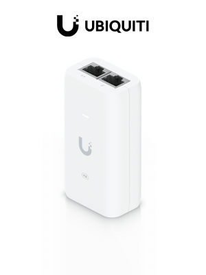 UBIQUITI - U-PoE Inyector PoE Gigabit para equipos Ubiquiti, 48 VDC, 0.32A, color blanco. - Image 1