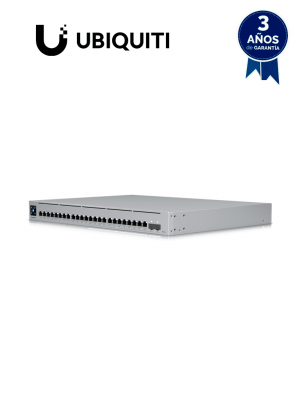 UBIQUITI USW-ENTERPRISE-24-POE - UniFi Switch Empresarial Capa 3 de 24 puertos PoE 802.3af/at (12 puertos 2.5G y 12 puertos 1G) + 2 puertos 1/10G SFP+, 400W, pantalla informativa. - Image 1