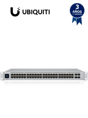 UBIQUITI USW-48-POE UniFi Switch de Capa 2 con 48 puertos (32 PoE 802.3af/at + 16 Gigabit) y 4 puertos 1G SFP, con una potencia de 195W y pantalla informativa. - Image 1