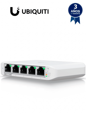 UBIQUITI USW-FLEX-MINI Switch UniFi Administrable Compacto de 5 Puertos 10/100/1000 Mbps, entrada de PoE 802.3af/at - Image 1