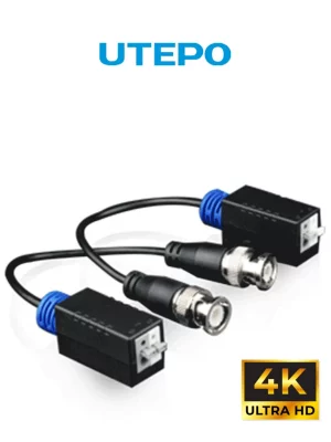 UTEPO UTP101PHD - Par de transceptores pasivos 4k (Video Baluns) 8MP con alcance de 4k hasta 160 metros en CVI, 4 megapíxeles hasta 200 metros, y 1080p hasta 250 metros. Incluyen 2 terminales Push para fácil conexión - Image 1