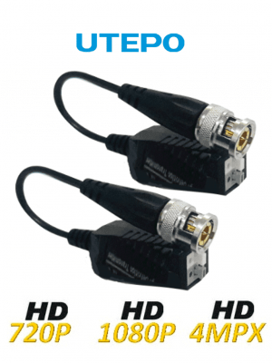 UTEPO UTP101PHD450 - Paquete de 50 pares de transceptores pasivos (Video Baluns) soporta 4MP a 200m, 1080p a 250m, 720p a 300m en CVI. Compatible con HDCVI, TVI, AHD y CVBS. Incluye 2 terminales Push para fácil conexión. - Image 1