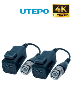 UTEPO UTP101PHD6 - Par de Transceptores Pasivos 4K (Video Baluns), Botón Push Superior, Empalmes Ordenados, 4K hasta 150m, 4MP a 200m, 1080p hasta 250m, Soporta HDCVI/HDTVI/AHD/CVBS - Image 1
