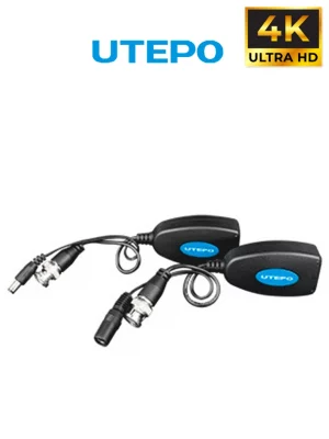 UTEPO UTP101PVHD12 - Par de transceptores 4K para video y energía, con entradas RJ45, 4K hasta 150m con CVI, 4MP y 2MP hasta 250m - Image 1