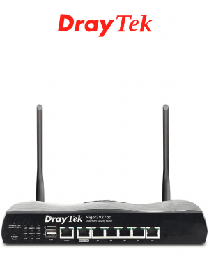 DRAYTEK VIGOR2927AC- Ruteador Inalámbrico Multi WAN con 1 puerto WAN GE RJ45, 1 puerto intercambiable LAN & WAN, 5 puertos LAN GE, 50 VPN, 2 puertos USB y WiFi AC hasta 1733 Mbps - Image 1