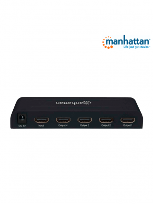MANHATTAN 207515 -  Splitter / Divisor de Video HDMI/ 1 Entrada y 4 Salidas/ Resolucion 4k @ 30Hz/ Soporta Video full 3D y Color Profundo/ Soporta Sonido Comprimido DTS-HD Master y Sonido Envolvente/ - Image 3