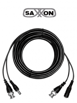 SAXXON WB0110C- Cable de 10 Metros Armado para Video y Energia/ Para Camaras Hasta 8 Megapixeles/ con Conectores BNC y de Energía/ Uso Interior/ Cable de Video 100% Cobre/ 12W/ Soporta: AHD/CVI/TVI/CVBS/ - Image 1