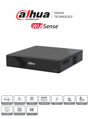 DAHUA DH-XVR7816S-4K-I3 -DVR de 16 Canales 4k/ WizSense/ H.265+/ 8 Bahías de Discos Duros/ +16 Canales IP/ 6 Canales con Reconocimiento Facial/ SMD Plus/ Codificación IA/ IoT & POS/ - Image 1