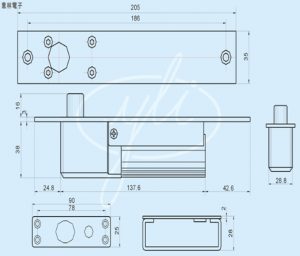 YLI YB300PACK - Paquete de cerradura de perno para control de acceso de puertas con retardo configurable de 3, 6 y 9 segundos incluye soporte de instalacion modelo YM600/ Voltaje dual 12 o 24 VDC - Image 5