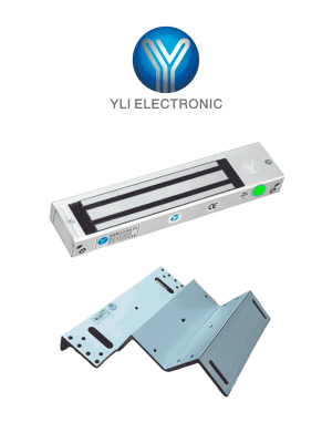 YLI YM500NLEDPACK - Paquete de Cerradura Magnética con Indicador LED y Soporte MBK500NZL  Control de Acceso para Interiores  500 kg (1200 lb) de Fuerza  Doble Voltaje 12V/24V DC - Image 1