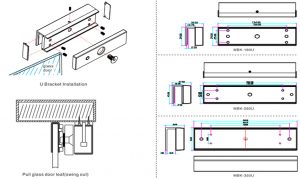YLI MBK180U - Soporte en U para Puertas de Vidrio Sin Marco / Compatible con Cerradura Magnética YM180NLED - Image 4