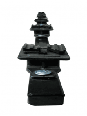 YONUSA K156L - Kit de 5 postes de perfil 3/4 en color negro de 1.2 mts de largo, con 6 aisladores de paso para 6 líneas con 15 cm de separación/ Listo para instalación en campo - Image 2