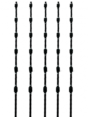 YONUSA K156L - Kit de 5 postes de perfil 3/4 en color negro de 1.2 mts de largo, con 6 aisladores de paso para 6 líneas con 15 cm de separación/ Listo para instalación en campo - Image 4