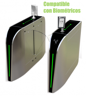 ZKTECO FBL300 - Barrera Peatonal Tipo Flap Bidirecc. / 2 Chasis Acero SUS304// Aleta de Acrílico/ 110V/ 35 Personas x Min/ Carril 60 cm/ Exterior Protegido/ 2 millones de Ciclos/ 5 pares de Infrarrojos / No cuenta con Lectores y Panel - Image 2