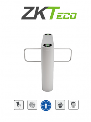 ZKTECO PROENTRANCE SB02FP - Barrera Peatonal Central Bidireccional de Acero Inox / Alto Flujo / 30 personas por Min / Compatible con ZKT0920005 / Incluye 2 lectores de Huella FR1500 + panel inBio206Pro / Requiere Licencia / 01 pz en IZTACALCO - Image 1