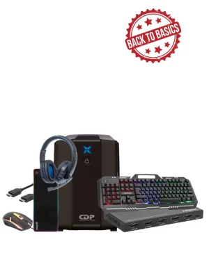 KIT GAMER BASIC / R-UPR1008 UPS Interactivo de 1000 VA y 500W / Mousepad con Cargador Inalámbrico 80x30cm, Negro / Teclado Gaming LED con pánel metálico para celular - Image 1