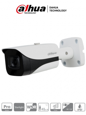 DAHUA HAC-HFW2241E-A- Cámara Bullet Starlight 1080p/ 2 Megapixeles/ 0.004 Lux a Color/ WDR Real 120dB/ Lente 3.6 mm/ IR de 40 Mts/ Microfono Integrado y 1 Entrada de Audio/ IP67/ 3DNR/ - Image 1