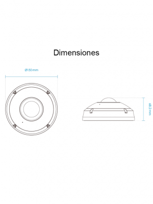 VIVOTEK FE9380-HV - Cámara IP fisheye exterior 5 MP, H.265, panorámica 360º, Smart IR 10m, WDR Pro, micrófono integrado, IP66/IK10, ciberseguridad Trend Micro, Smart Stream III, visión SNV, NDAA, ONVIF - Image 2