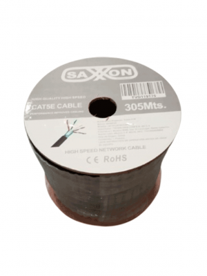 SAXXON OFTPCAT5ECOPE305N - Bobina de Cable FTP Cat5e 100% Cobre/ 305 Metros/ Blindado/ Color Negro/ Uso Exterior/ Ideal para Cableado de Redes de Datos y Video/ Cert ISO9001/ UL / RoSH - Image 3