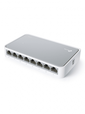 TP-LINK TL-SF1008D - Switch de escritorio con 8 puertos RJ45 Fast Ethernet, diseño de plástico y configuración plug and play. - Image 2