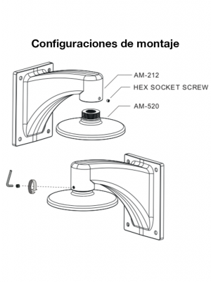 VIVOTEK AM-520_V05 - Soporte de montaje para camaras domo y fisheye, para exterior, Conector hembra 3/4" NPT, Conector macho 1-1/2" PS - Image 3