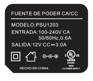 SAXXON PSU1203 - Fuente de Poder Regulada de 12 Vcc 3 Amperes/ Cable de 1.2 Metros/ Para Usos Multiples: Sistemas de CCTV, Acceso, Asistencia, etc/ Certificación UL/ - Image 2