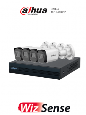 DAHUA KIT/XVR1B08-I/4-B1A21N-U - Kit de Videovigilancia con DVR Cooper-I WizSense, IA, 8 canales +2 IP o Hasta 10 Canales IP  y 4 cámaras B1A21-U de 2MP. Graba en H.265+  y permite búsqueda de humanos y vehículos con SMD Plus. - Image 1