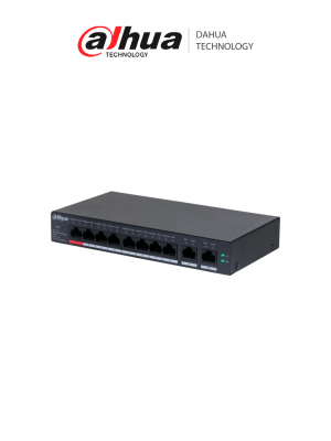 DAHUA DHCS40108GT110 - Switch de 10 Puertos Gigabit / 8 Puertos PoE / 2 Puertos Uplink 10/100/1000/ 110 Watts Totales / Switching 20 Gbps / Tasa de Reenvio de Paquetes 14.88 Mbps / PoE Watchdog / Plataforma DoLynk Care - Image 1