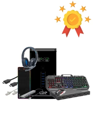 KIT GAMER PRO / UPS 1200VA / 720W / Mousepad con Cargador Inalámbrico 80x30cm, Negro / Teclado Gaming LED con pánel metálico para celular - Image 1