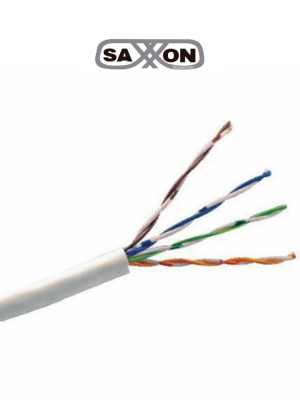 SAXXON OUTP5ECOP305BC - Bobina de Cable UTP Cat5e 100% Cobre/ 305 Metros/ Bobinado REELEX/ Color Blanco/ Uso Interior/ 4 Pares/ Soporta Pruebas de Rendimiento/ Ideal para Cableado de Redes y Video/ - Image 1