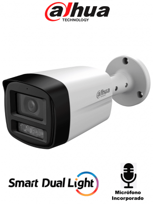 DAHUA DH-HAC-HFW1801TLMN-IL-A-S3- Cámara Bullet 4k/ Iluminador Dual Inteligente / Lente de 2.8 mm/ 106 Grados de Apertura/ Microfono Integrado/ - Image 1