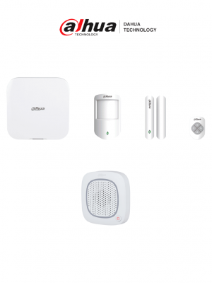 DAHUA DHCA-IAS - Paquete para certificación de sistemas de alarmas inalámbricas de Dahua, Incluye: panel de alarma HUB 2.0, sirena intercomunicadora, control remoto, sensor de movimiento y contacto magnético - Image 1