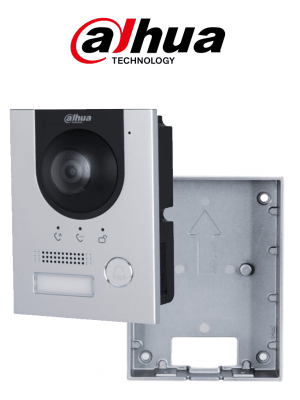DAHUA Paquete de Frente de calle DHI-VTO2201F-P-S2 IP 2MP/ IK 07/ IP 65/ Control de Cerradura/ Aluminio/ Compatible con App DMSS/ Apertura remota/ Alimentación a 12V+ Caja de insatalación en muro VTM115 de video portero DAHUA - Image 1
