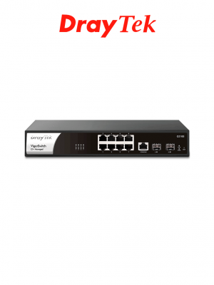 DRAYTEK VigorSwitch G2100 - Switch Gigabit administrable de 10 puertos, 8 puertos 10/100/1000Mbps, 2 SFP, 1 consola, capa 2 con funciones de capa 3 (DHCP, enrutamiento VLAN), interfaz web y prevención de conflictos IP - Image 1