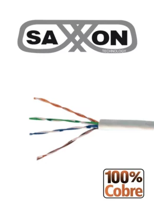 SAXXON OWC6COPOUT100WH - Bobina de Cable UTP Cat6 100% Cobre/ 100 Metros/ Uso Exterior/ Color blnco Cubierta LDPE/ 4 Pares/ Soporta Pruebas de Rendimiento/ Cumple con Estandares ISO / IEC 11801 Ed2; EIA / TIA568B/ UL/ Ideal para Cableado de Redes y Video/ - Image 1