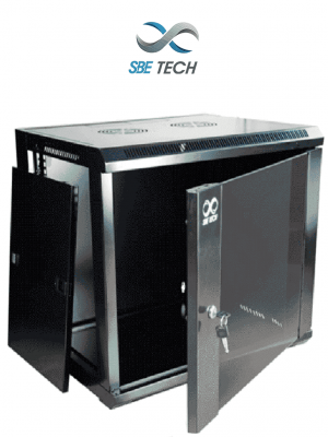 SBETECH GNLPAR16URP - Gabinete de pared de 16UR, 600x600x850 mm con paneles laterales desmontables, puerta delantera de cristal templado de 5mm y puerta trasera de acero SPCC de 1.2mm. - Image 1