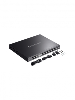 TP-LINK SG3452P - Switch L2+ Omada PoE+ con 48 puertos PoE+ 10/100/1000 Mbps, 4 puertos SFP 1G, consola RJ45/microUSB, gestión centralizada Omada/Stand-Alone, soporte Multicast IGMP, Calidad de Servicio (QoS), y presupuesto PoE 384W. - Image 2