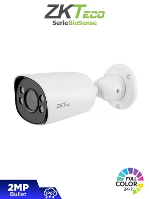 ZKTECO BS-852B31C-S2-C-MI-S – Cámara IP Bullet Full Color de 2 MP, Serie BioSense, Lente 2.8 mm, Micrófono Integrado, Video Analítico IVA, Visión nocturna a color hasta 30 m, PoE, IP67, Onvif y Carcasa Metálica - Image 1