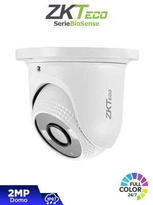 ZKTECO ES-852B31C-S2-C-MI-S – Cámara IP Domo Full Color de 2 MP, Serie BioSense, Lente 2.8 mm, Micrófono Integrado, Video Analítico IVA, Visión nocturna a color hasta 30 m, PoE, IP67, Onvif y Carcasa Metálica - Image 1