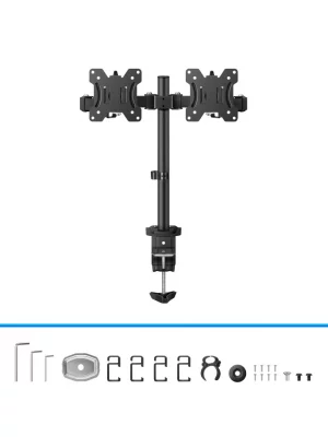 TCE LMG15NB - Soporte de Escritorio para 2 Monitores de 13 a 27" , Carga Máxima 9Kg por brazo , VESA 75x75mm / 100x100mm , Ajuste Inclinación y Rotación - Image 4