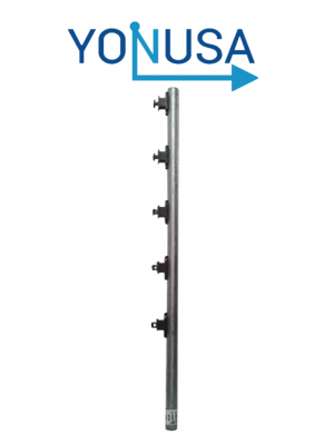 YONUSA TUBOAP101 - Poste de paso para cerco eléctrico, tubo con 5 aisladores de paso instalados/ Tubo de 1.20 mts. listo para instalación en campo - Image 1