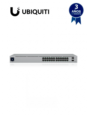 UBIQUITI USW-24-POE UniFi Switch Gen2, Capa 2 de 24 puertos (16 PoE 802.3af/at + 8 Gigabit) + 2 puertos 1G SFP, con 95W de potencia y pantalla informativa. - Image 1