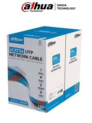 DAHUA DH-PFM920I-5EUN - Bobina de cable UTP blanco, 100% cobre, categoría 5e, 305 metros. Ideal para video y redes, cumple con CPR Eca y es compatible con alimentación PoE para un rendimiento óptimo. - Image 1