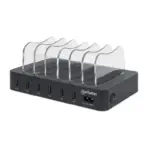 MANHATTAN - 102254 - Estación de carga con 6 puertos USB / Seis puertos USB-A, hasta 5 V / 2.4 A por puerto, 50 W de salida en total, negro